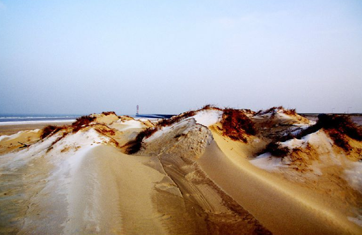 La banquise à Dunkerque, plage de Malo-les-Bains à 14h. © D.Raux